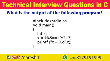 Operators | C Technical Interview Questions and Answers | Mr. Srinivas