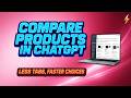 ChatGPT Shopping / Product Discovery: How to Compare Products Faster