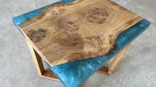 Small Pippy Oak turquoise Side table