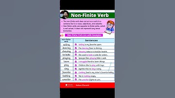 Non Finite Verbs| Finite and Non finite Verbs| Part of Speech| English Grammar