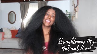 Straightening My Natural Hair | Trying Some New Kenra Products!