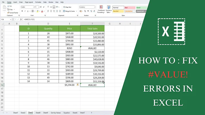 How To : Fix #VALUE! Errors in Excel