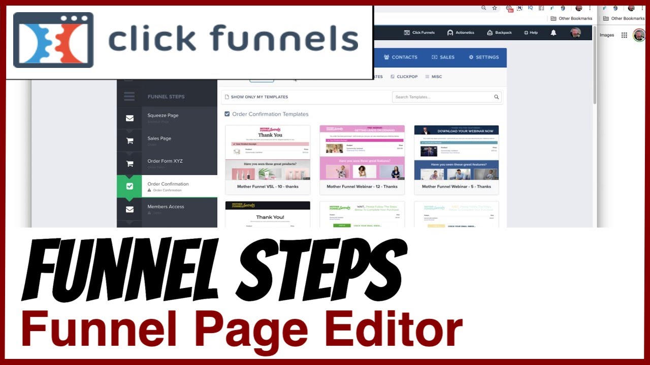 ClickFunnels 1.0 - Working with the Funnel Steps In the Funnel Editor Page