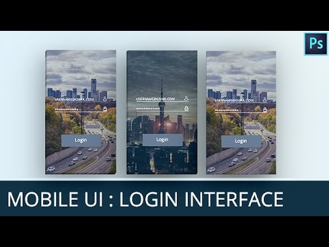 Mobile UI Design with photoshop #1 | Login Screen