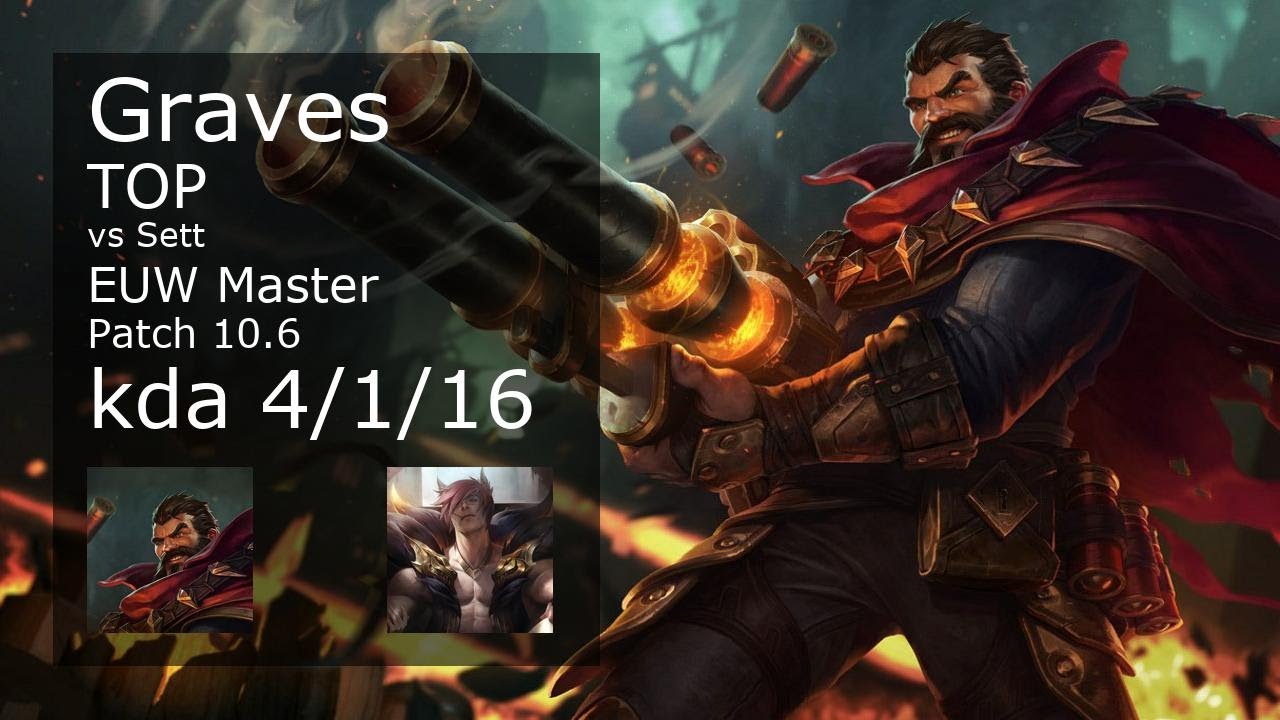 Graves Top vs Sett - EUW Master 4/1/16 Patch 10.6 Gameplay