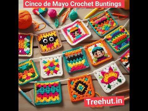 Make Cinco de Mayo Crochet Buntings with #Crochet Leftover Yarn #crochetDecorations #crochetideas