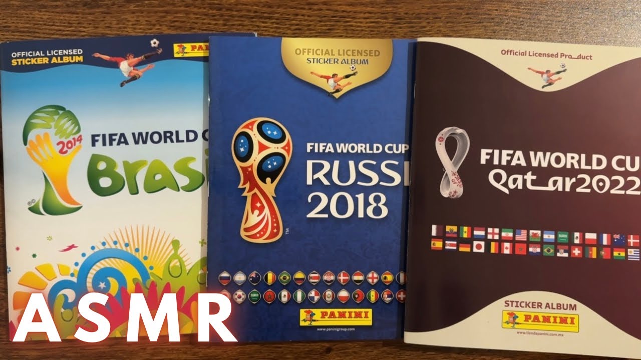 ASMR HOJEANDO MIS ÁLBUMES DEL MUNDIAL⚽️