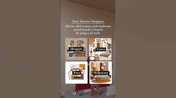 I created Mid-century style bedroom mood boards by using 4 AI tools #interiordesigners #aiindesign