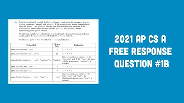 2021 AP Computer Science A FRQ #1B
