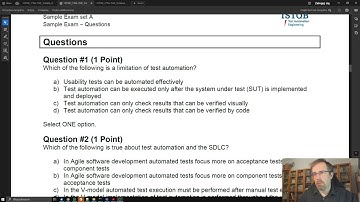Sample Question #1 from the ISTQB Test Automation Engineer 2.0