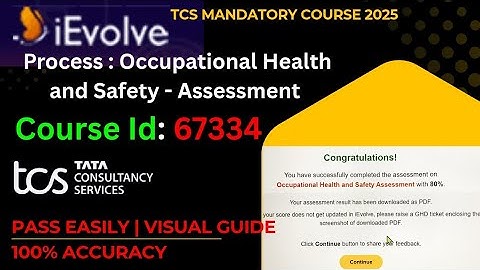 TCS Occupational Health and Safety Assessment | Mandatory Course 67334 Questions & Answers 2025