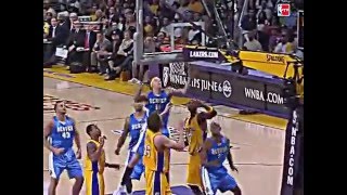 Chauncey Billups Throws the Inbound Pass Off of Kobe Bryant's Back And He Gets The Basket