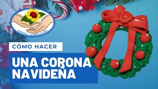 Cómo hacer una corona navideña en porcelana artesanal | Escuela Manos Creativas screenshot 4