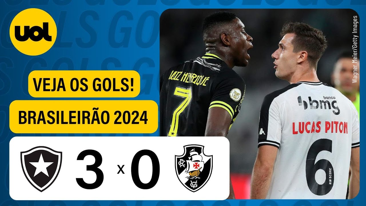 BOTAFOGO 3 X 0 VASCO - CAMPEONATO BRASILEIRO 2024; VEJA OS GOLS! - YouTube
