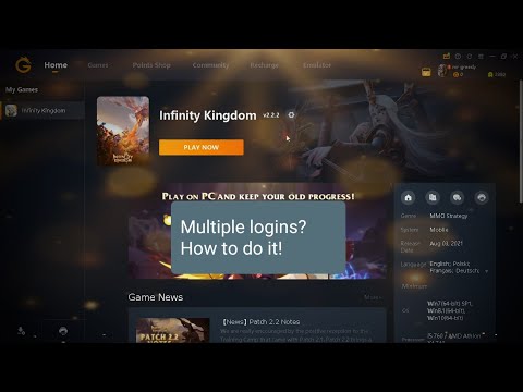 Infinity Kingdom - How to use the new multiple logins feature on GTarcade app!