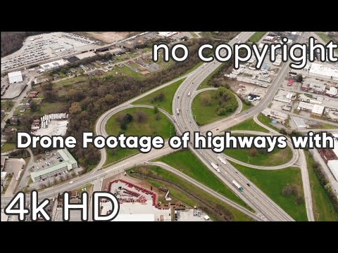 Drone Footage - Highways With Interchange Loops,Royalty free  /No copyright