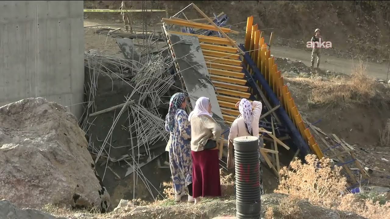 Diyarbakır’ın Kulp ilçesinde viyadük inşaatında kaza meydana geldi