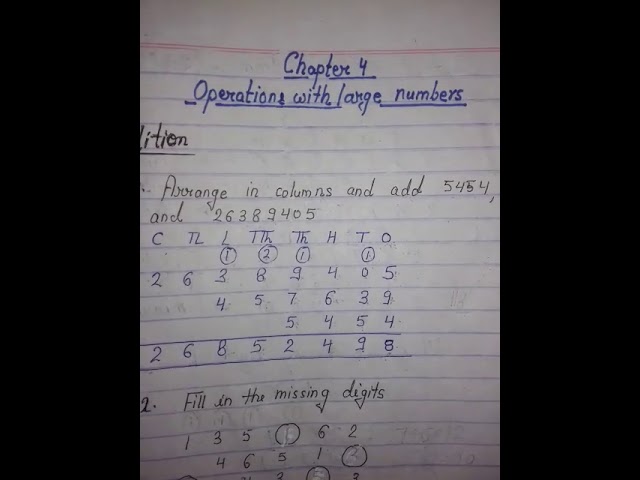 class 5 maths ch 4 operations with large numbers part 1 youtube
