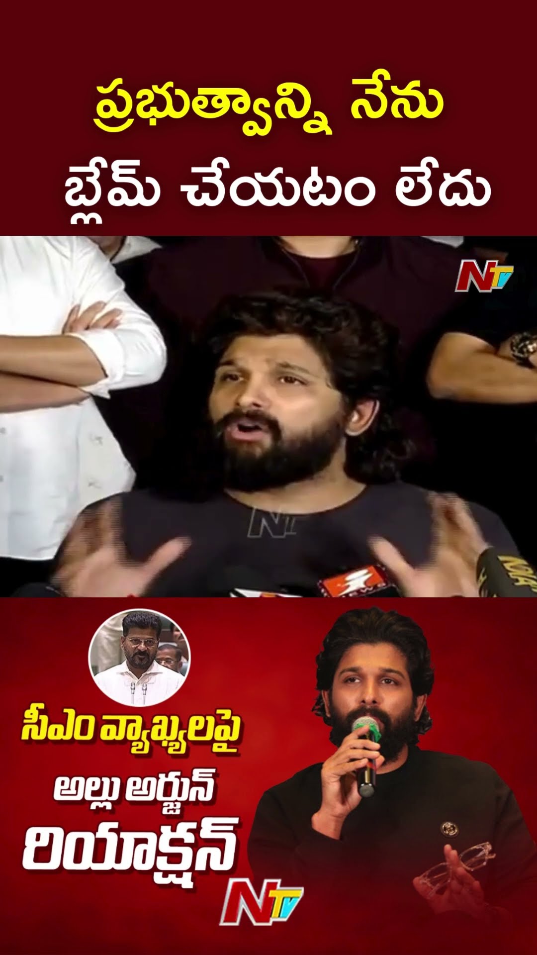 ప్రభుత్వాన్ని నేను బ్లేమ్ చేయటం లేదు : Allu Arjun l NTV