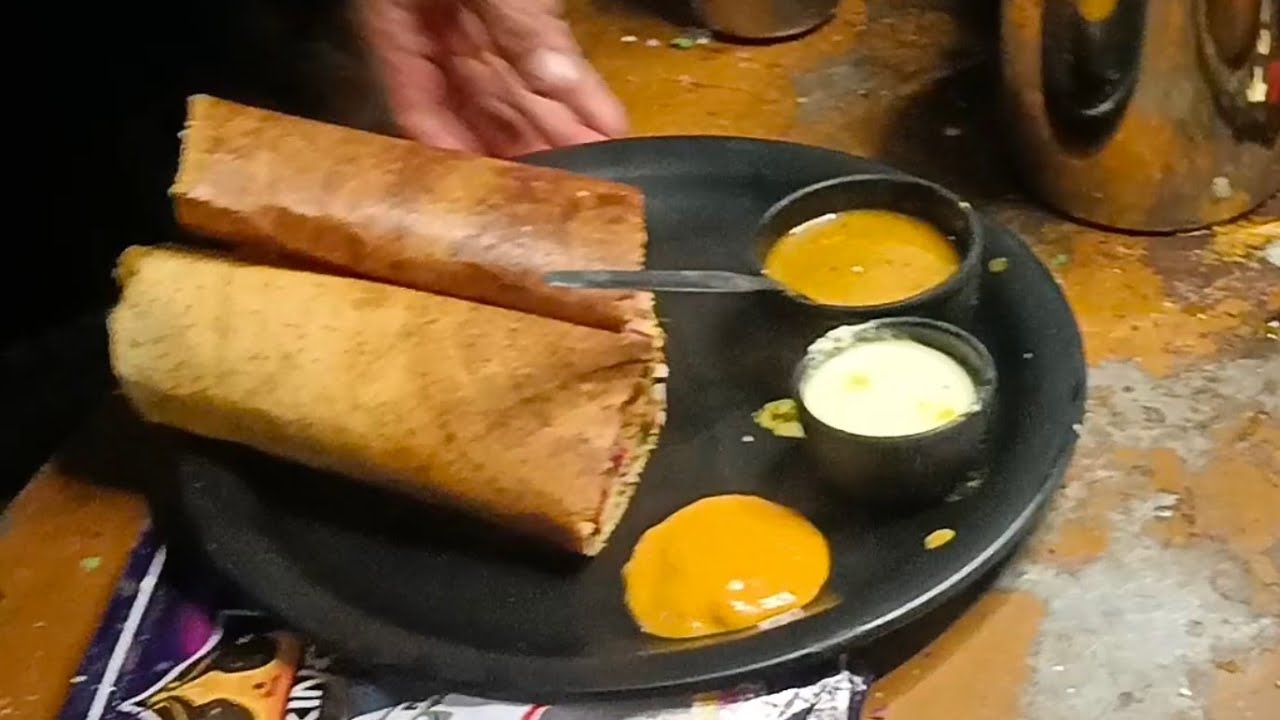 Famous Rameshwar ⚡ Masala Onion Dosa 🔥 With coconut 🥥 Chutney Mirchi Chutney with Tomato 🍅 Chutney