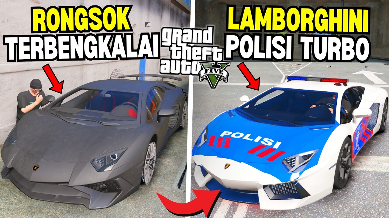 Aku Menemukan Mobil Hypercar Langka Lamborghini Polisi Rongsok Terbengkalai di Kota - GTA 5 MOD