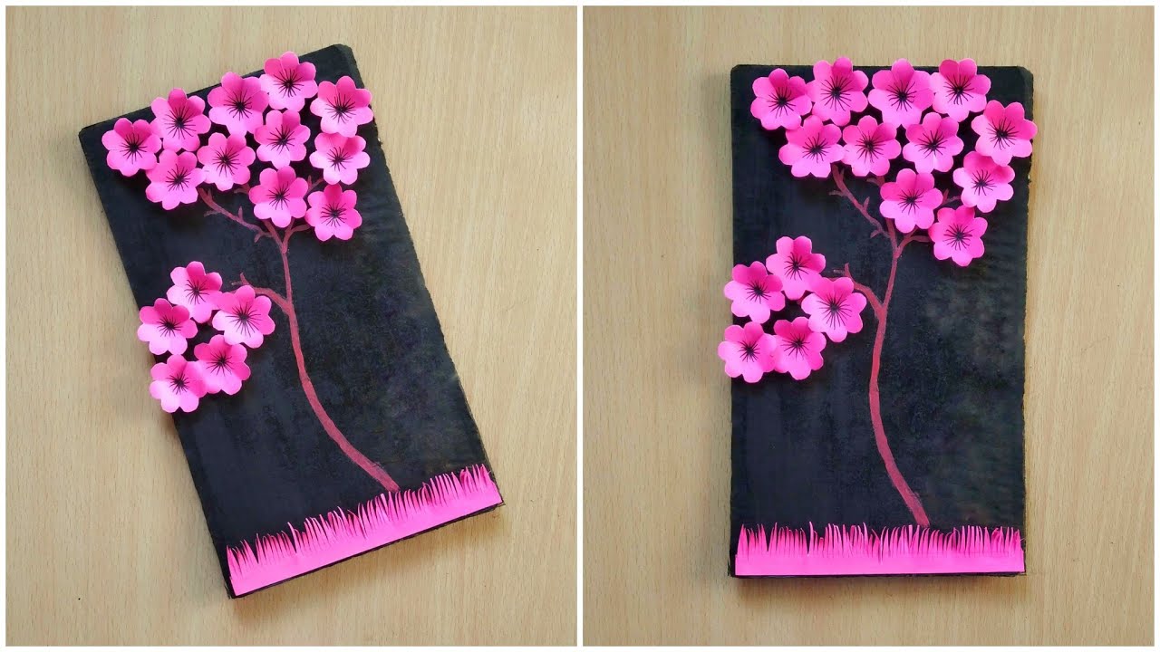 Paper Flower Wall Hanging Easy Wall Decor Ideas Newspaper Craft