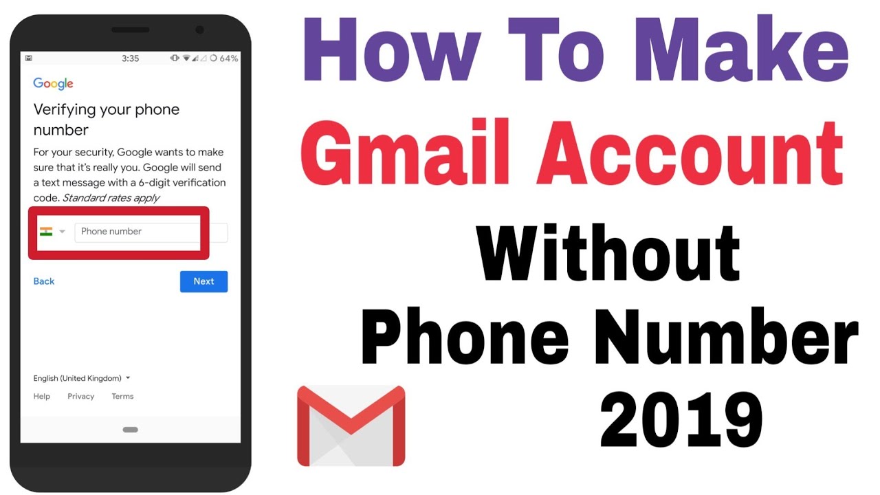 how to make gmail account without phone number