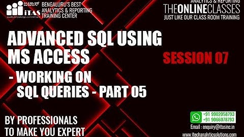 SQL USING MS ACCESS | SESSION 07 | SQL QUERY PART 5