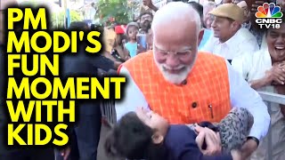 PM Modi Shares Light-Hearted Moment With Kids After Casting Vote In Ahmedabad | Lok Sabha Polls N18V