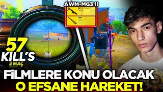 MG3 + AWM VE DOĞUKAN BUNY 😎TEK BAŞIMA 16 KD! 57 KiLL's 2 maç / PUBG MOBİLE GAMEPLAY