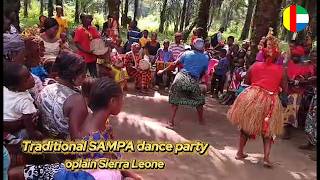 Welcome party with a SAMPA DANCER - African tradition (Temne tribe, provinces, Sierra Leone)