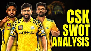 CSK SWOT Analysis 2026: Sanju & Ruturaj Power! 💛 Nathan Ellis Out & Pace Crisis? | MS Dhoni Fitness