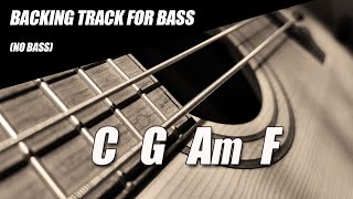 Bass Backing Track Acoustic Rock in C Major