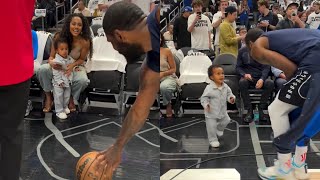 Kyrie Irving gets assist from his son pregame warmup for game 5 vs La Clippers