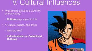 Chapter 2.5 Cultural Influences on Personality and 2.6 The Inner Experience