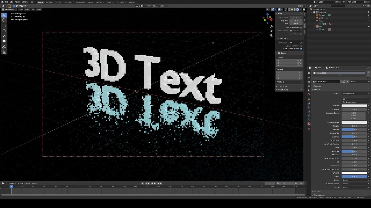 3d text in the creator