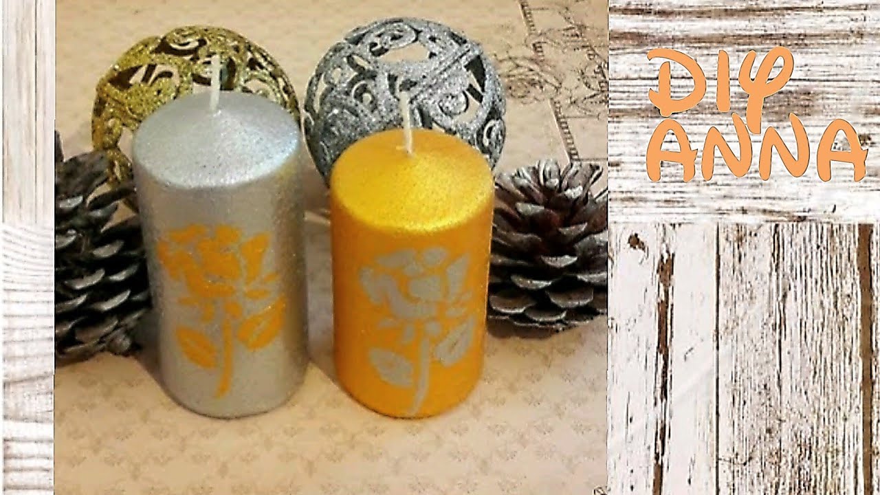 How to decorate candles with candle paint and stencils YouTube