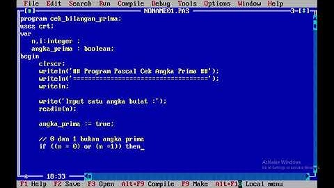 PROGRAM PASCAL || "CEK BILANGAN PRIMA" ||