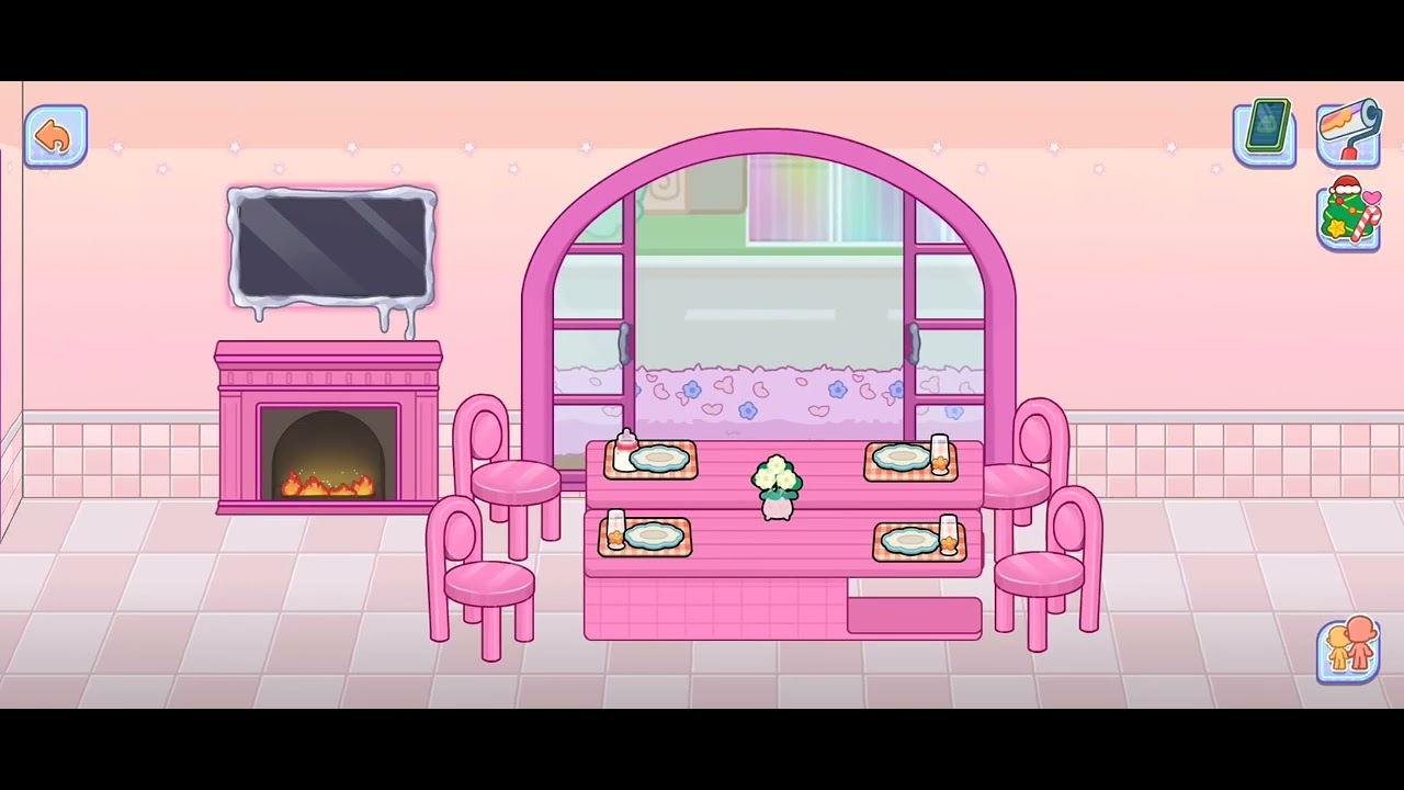 Free pink kitchen and dining room in game world ❤️😘🏩🩷💗🌸🌷