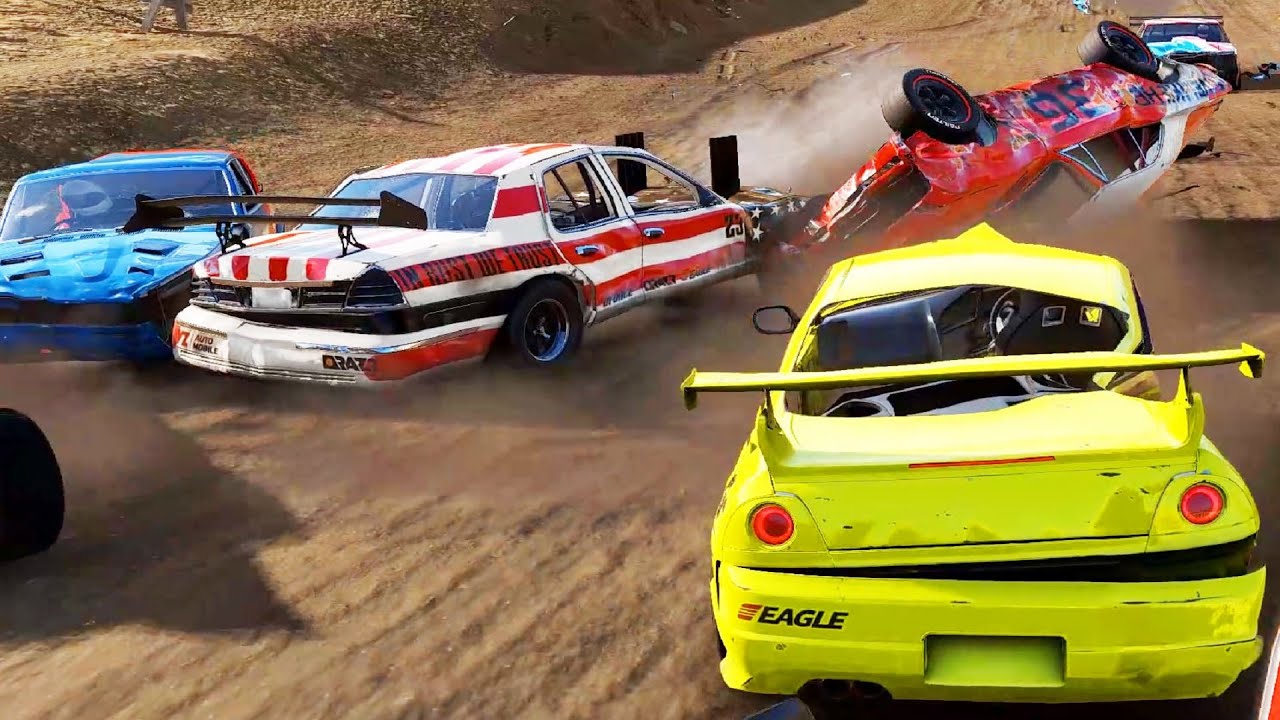 Wreckfest - Gameplay 4k Ultra Settings 60 FPS (Banger Race with Realistic Damage) |DestructionNation