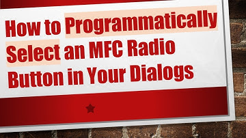 How to Programmatically Select an MFC Radio Button in Your Dialogs