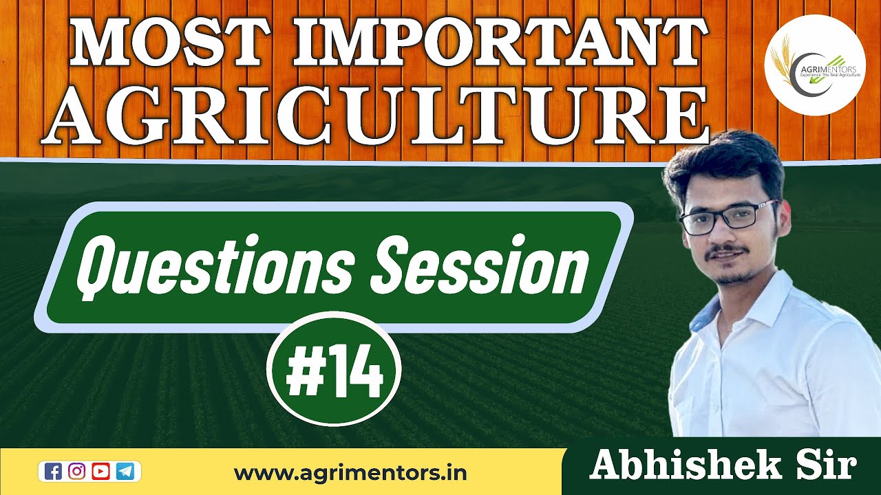 #14 Most Important Agriculture Questions Session | AFO | AAO | ADO ...
