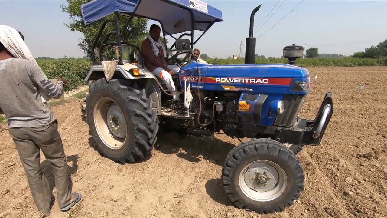 डिजल खर्च भी देख लो 2020 मॉडल का Powertrac Euro 50 NEXT tractor mileage test with harrow in Farmana