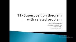 Superposition Theorem with solved problem