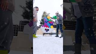 東京に雪が積もったので外でブロック積んでみた! 【Tetris Tumble XL 】#shorts