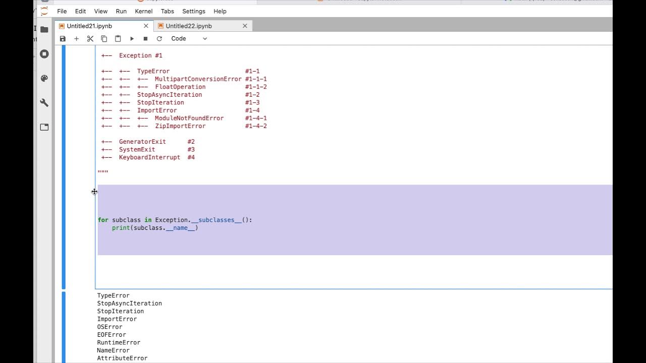 Python Exception Class Hierarchy - YouTube