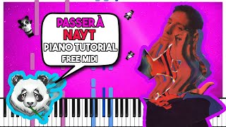 Video thumbnail of "NAYT - PASSERÀ (Acoustic Version) - Piano Tutorial (Melodia)"