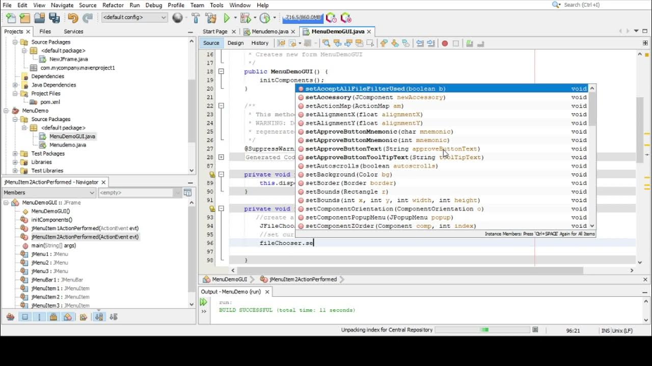 JAVA: Creating GUI Menus and using Open and Save Dialog boxes - by Sir ...