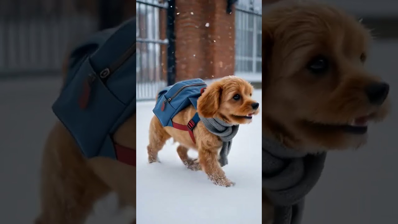 In Extreme Cold, Puppy Reached School ❄️🐾 