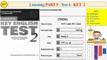 KET 2 Listening Part 5 Test 4 (Transcript + Key)